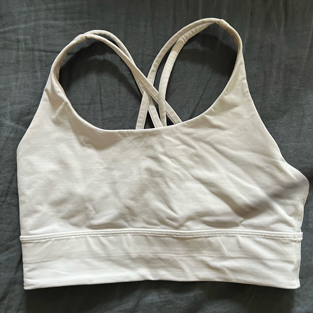 Lululemon energy bra longline, white, size 8